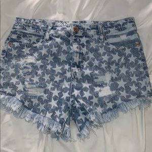 Denim Distress Shorts